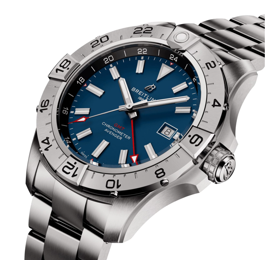 BRT Avenger Automatic GMT 44mm Mens Watch Blue Stainless Steel