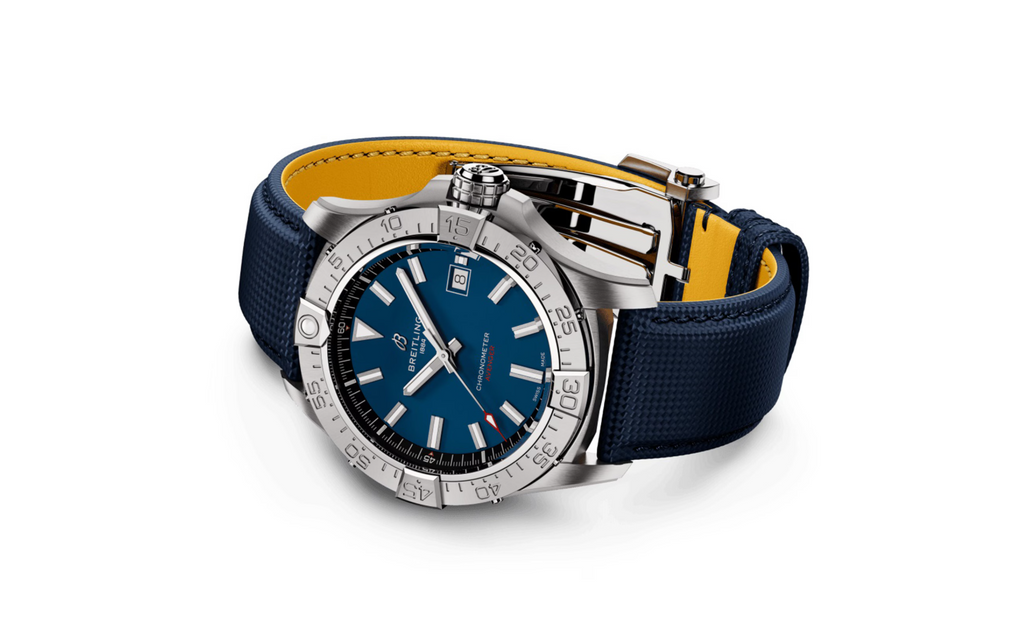BRT Avenger Automatic 42mm Mens Watch Blue Leather