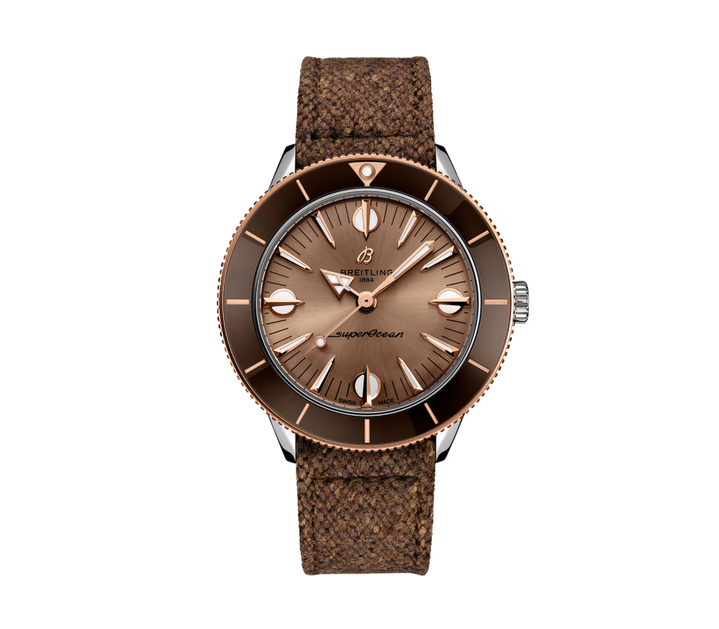 BRT Superocean Heritage '57 Highlands Capsule 38mm Mens Watch Brown 2 Straps