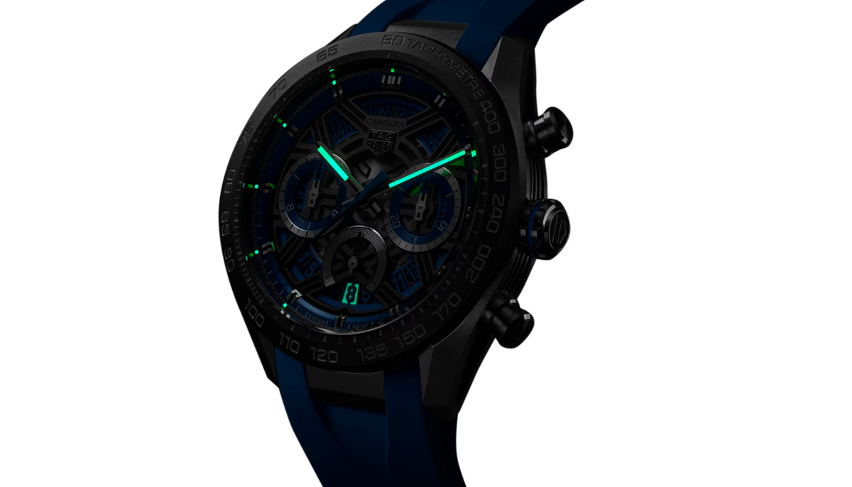 TGHR Carrera Chronograph Extreme Sport 44mm Mens Watch Blue