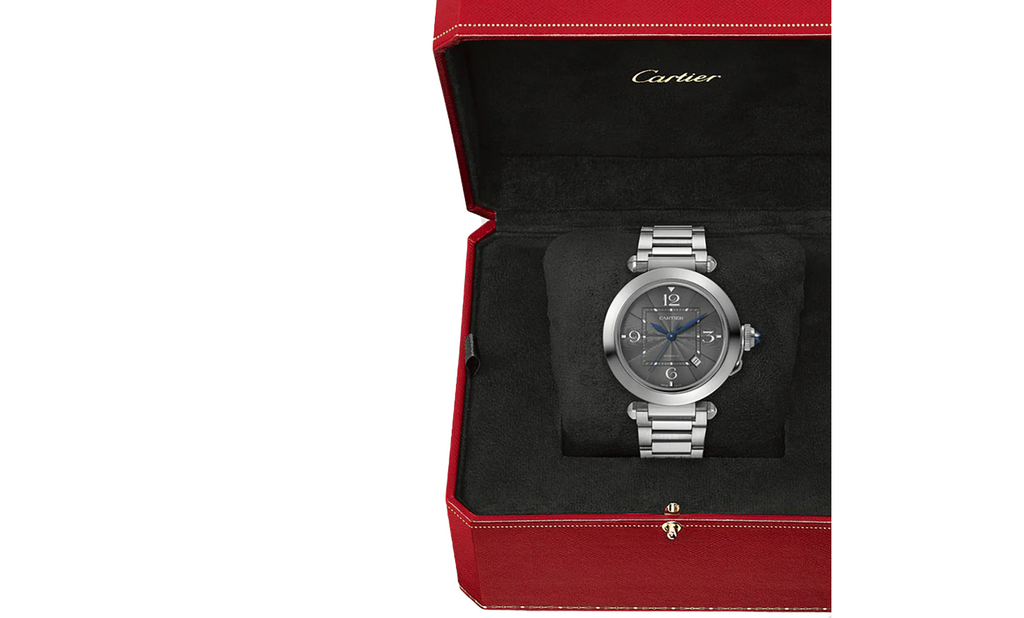 Pasha De CRT Watch 41mm, Automatic Movement, Steel, Dark Grey Dial, Interchangeable Metal And Leather Straps