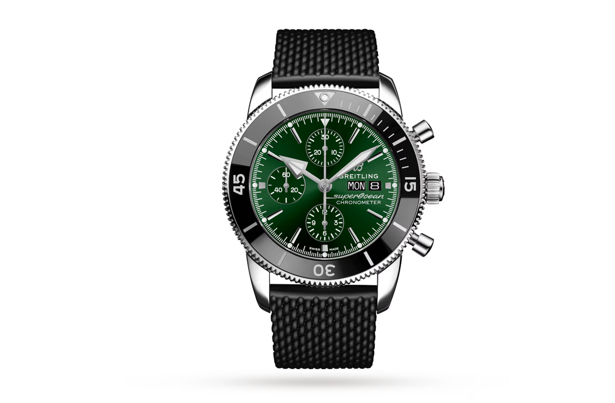 BRT Superocean Heritage Chronograph 44 Stainless Steel Rubber Strap Watch
