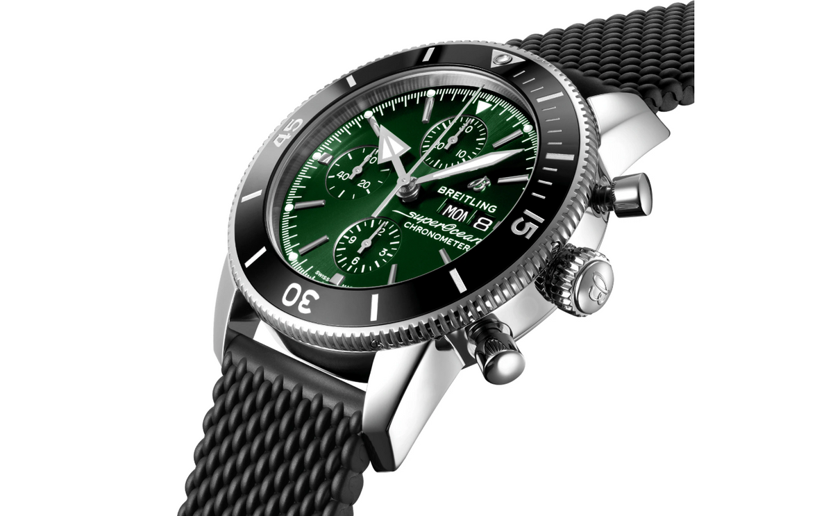 BRT Superocean Heritage Chronograph 44 Stainless Steel Rubber Strap Watch