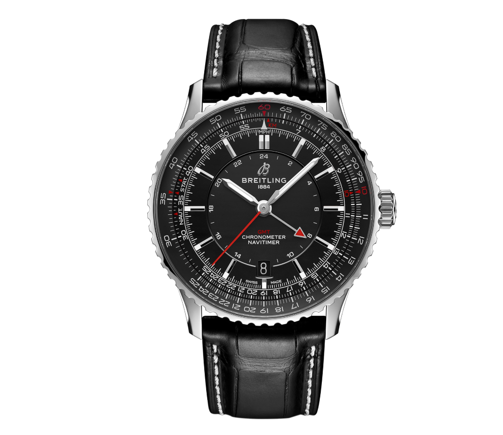 BRT Navitimer Automatic GMT 41mm Mens Watch Black