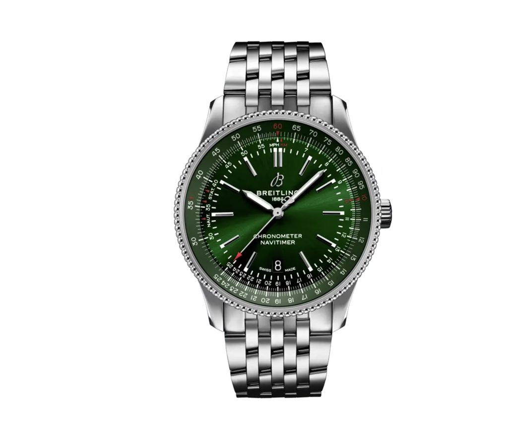 BRT Navitimer 41mm Mens Watch Green