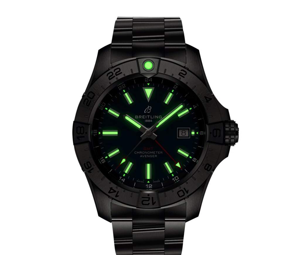 BRT Avenger Automatic GMT 44mm Mens Watch Blue Stainless Steel