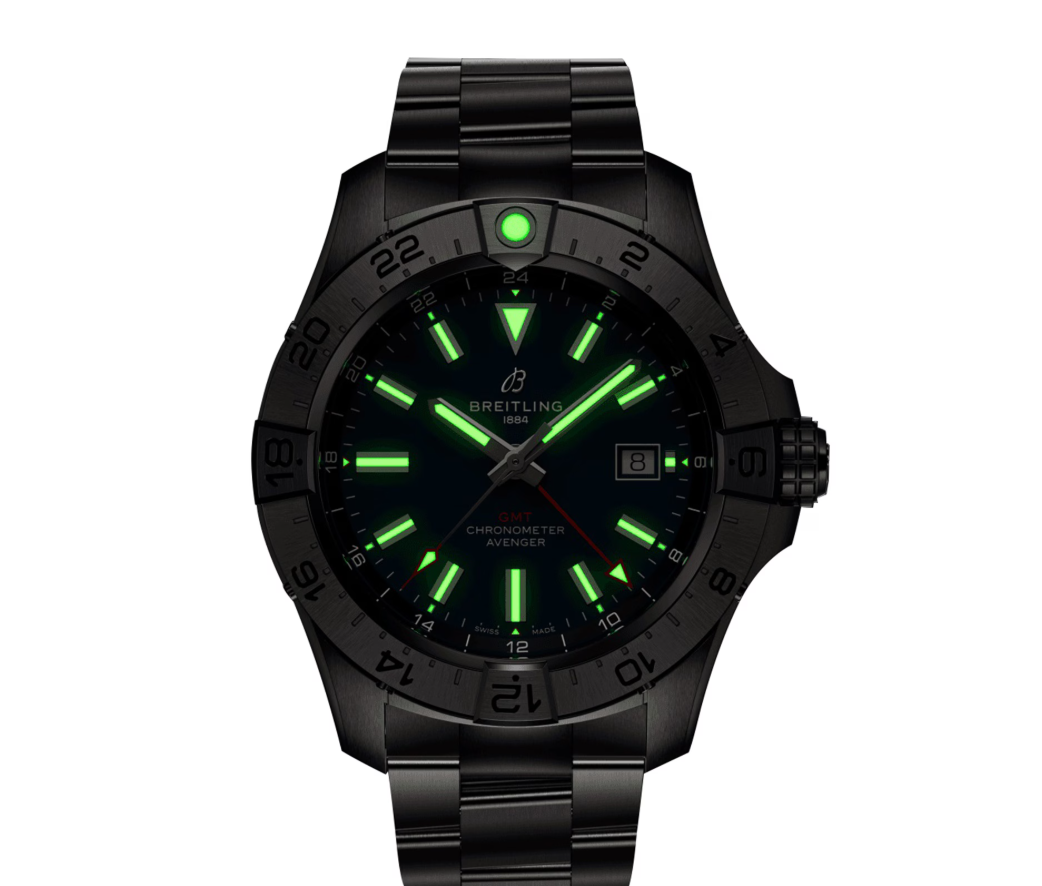 BRT Avenger Automatic GMT 44mm Mens Watch Blue Stainless Steel