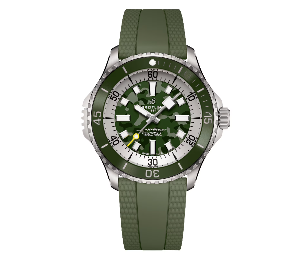 BRT Superocean Automatic Super Diver 46mm Mens Watch Green Rubber