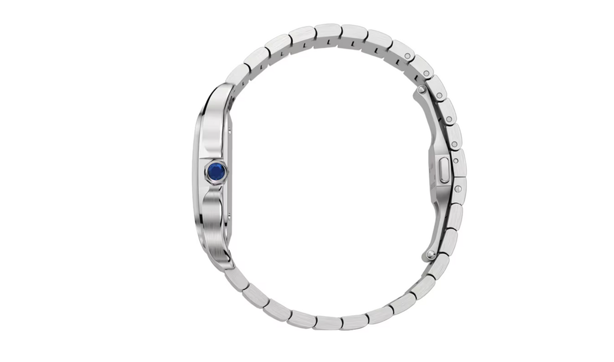Santos De CRT Watch, Medium Model, Automatic Winding, Steel Case, Interchangeable Leather Strap