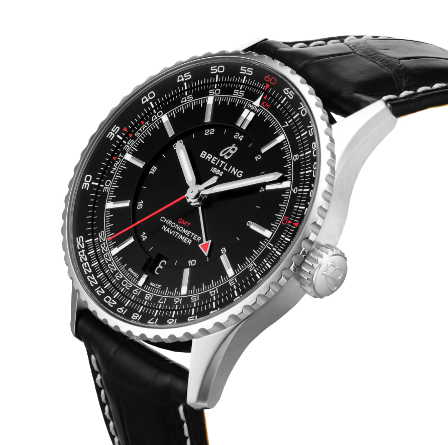 BRT Navitimer Automatic GMT 41mm Mens Watch Black