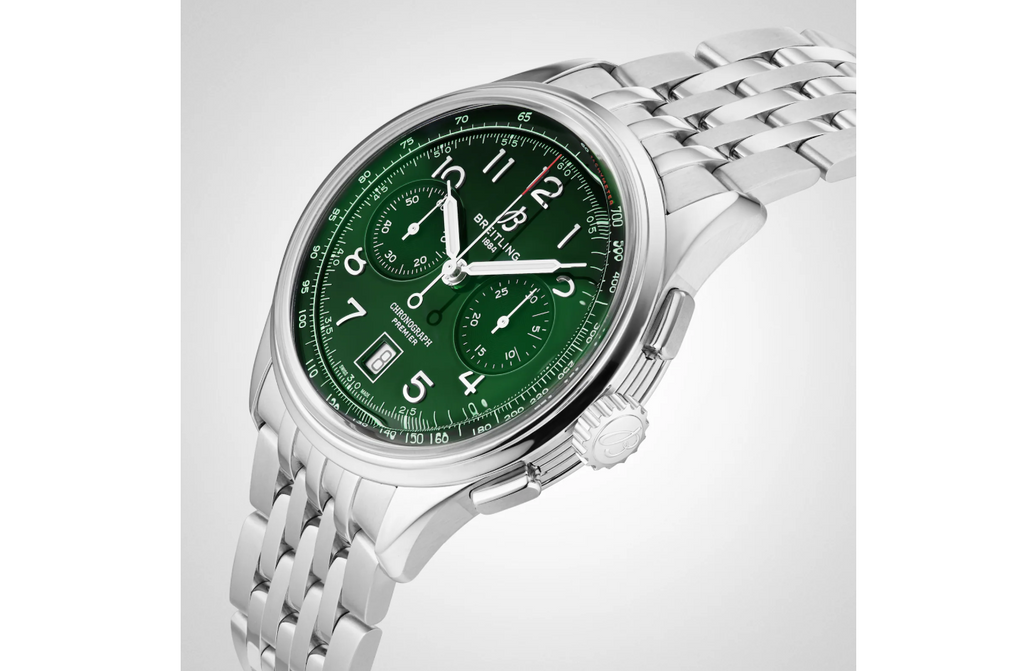 BRT Premier B01 Chronograph 42mm Mens Watch Green Stainless Steel