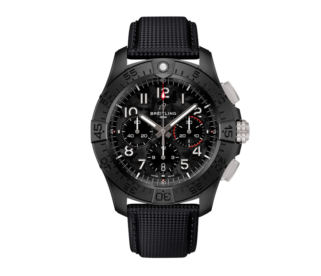BRT Avenger B01 Chronograph 44mm Night Mission Mens Watch Black