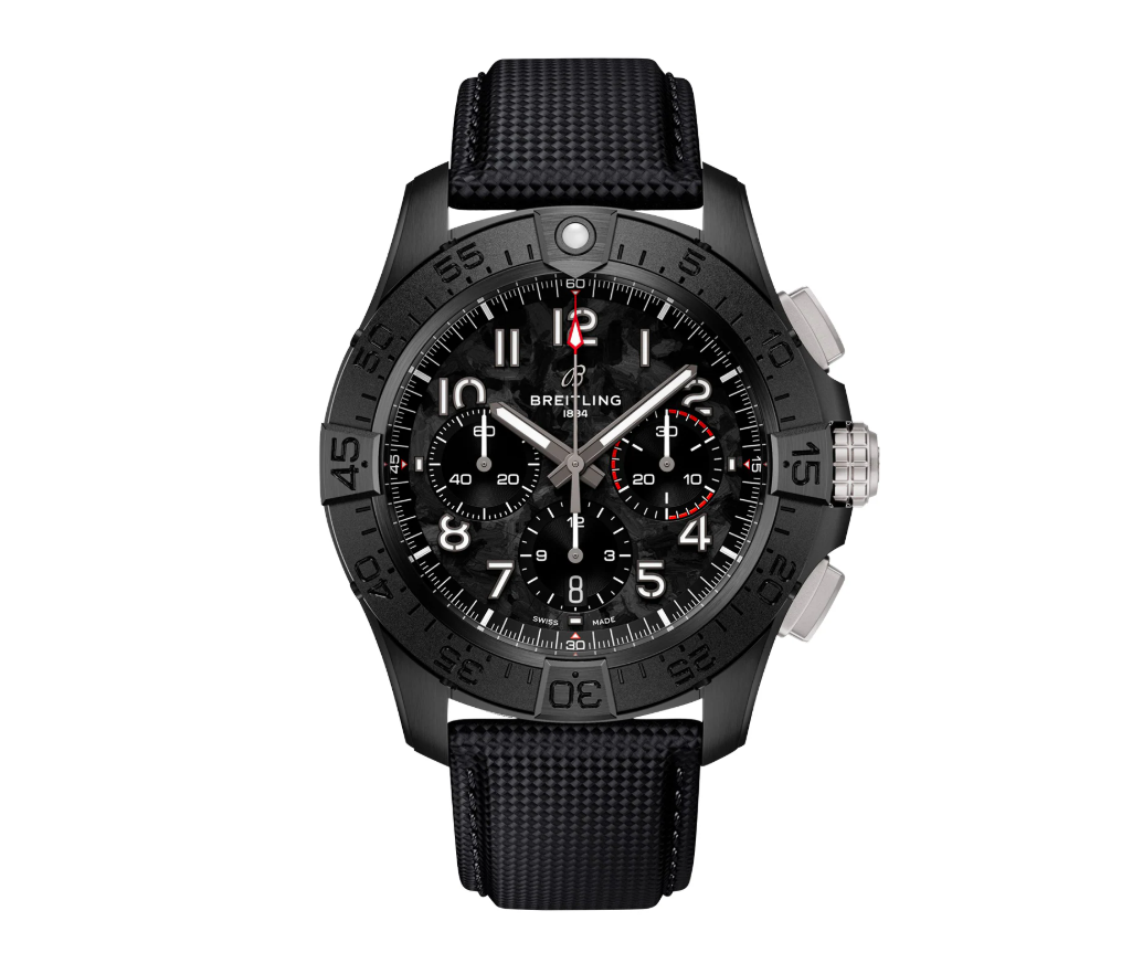 BRT Avenger B01 Chronograph 44mm Night Mission Mens Watch Black