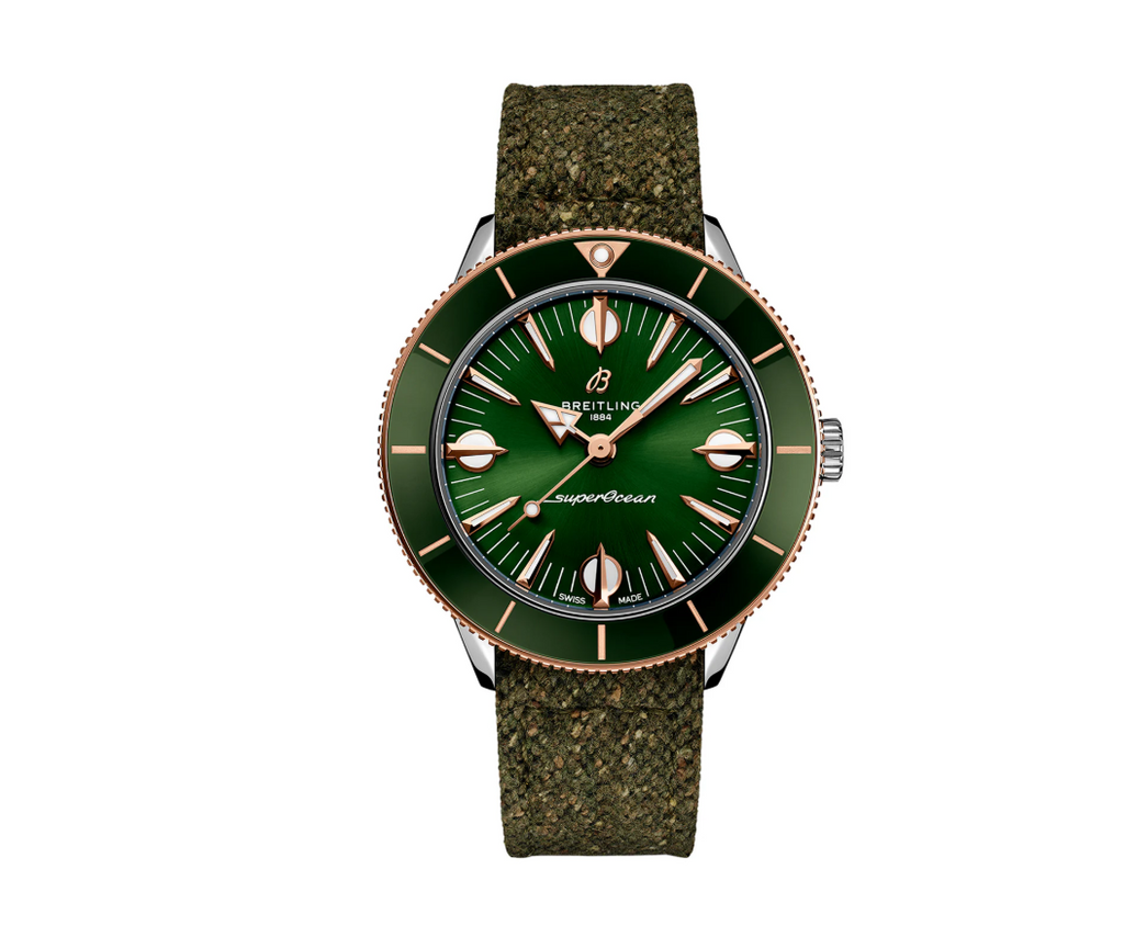 BRT Superocean Heritage '57 Highlands Capsule 38mm Mens Watch Green 2 Straps