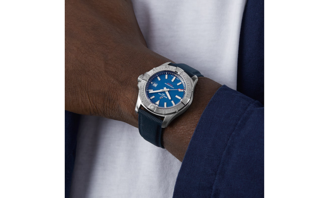BRT Avenger Automatic 42mm Mens Watch Blue Leather