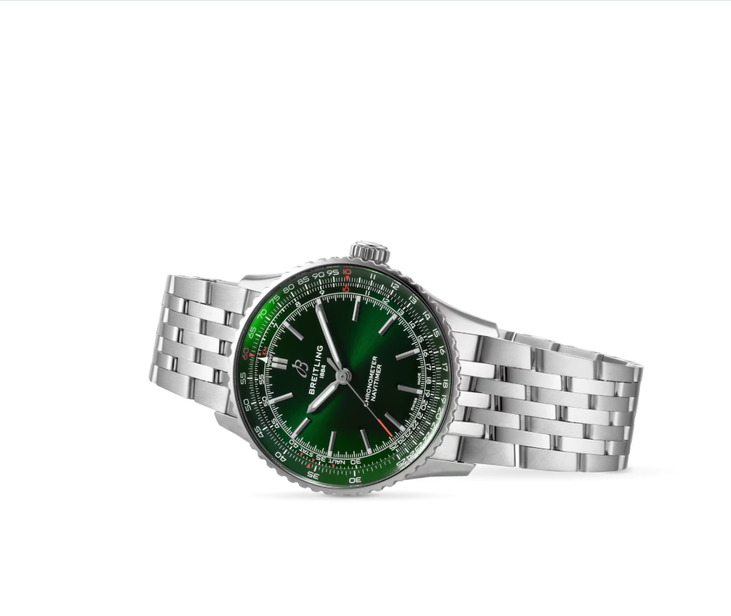 BRT Navitimer Automatic 41mm Mens Watch Green Stainless Steel