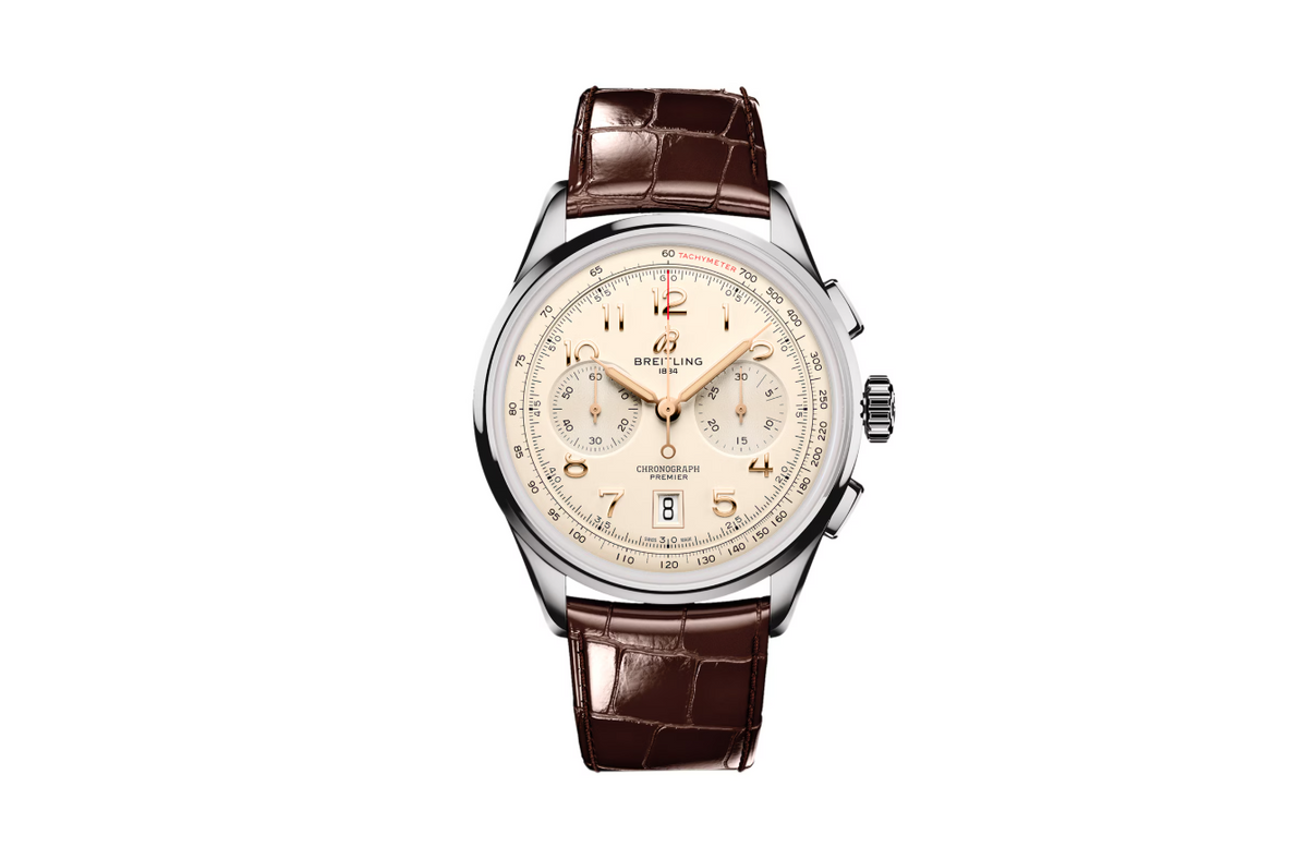 BRT Premier B01 Chronograph 42mm Mens Watch Cream