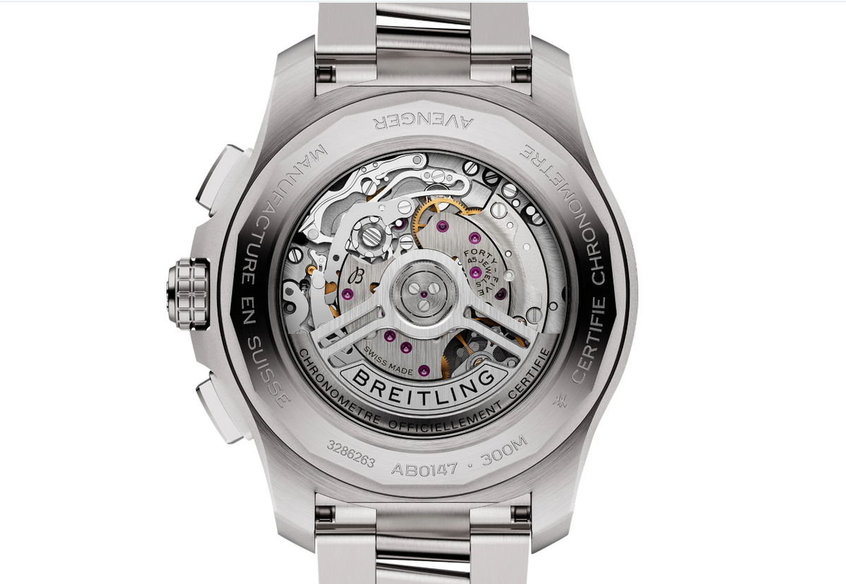 BRT Avenger Chronograph B01 44mm Mens Watch Beige Stainless Steel