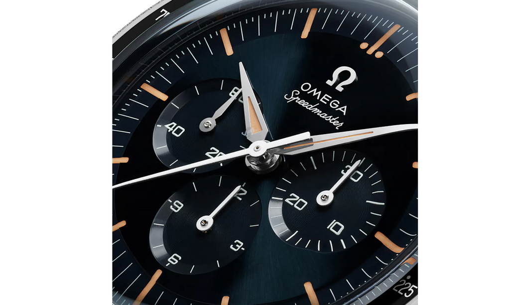 OMG Speedmaster Anniversary Series 40mm Mens Watch Blue -Black Leather Strap