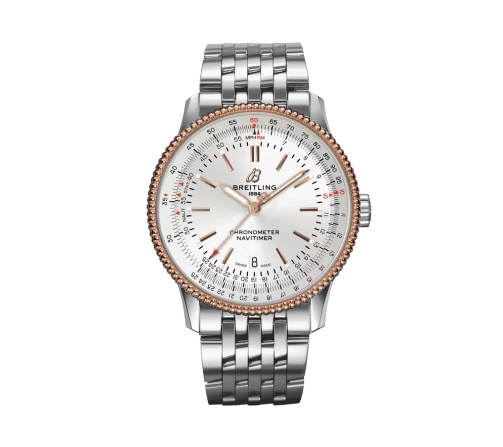 BRT Navitimer 41mm Mens Watch Silver