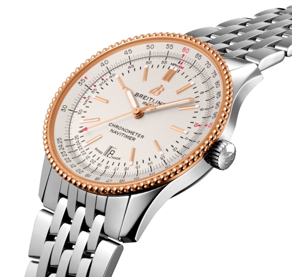 BRT Navitimer 41mm Mens Watch Silver