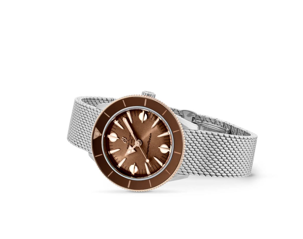 BRT Superocean Heritage '57 Highlands Capsule 38mm Mens Watch Brown 2 Straps