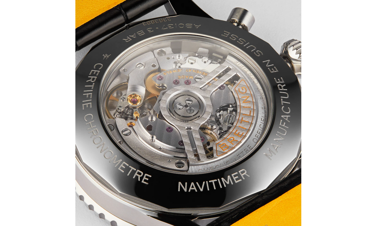 BRT Navitimer B01 Chronograph 46 Stainless Steel Leather Strap Watch