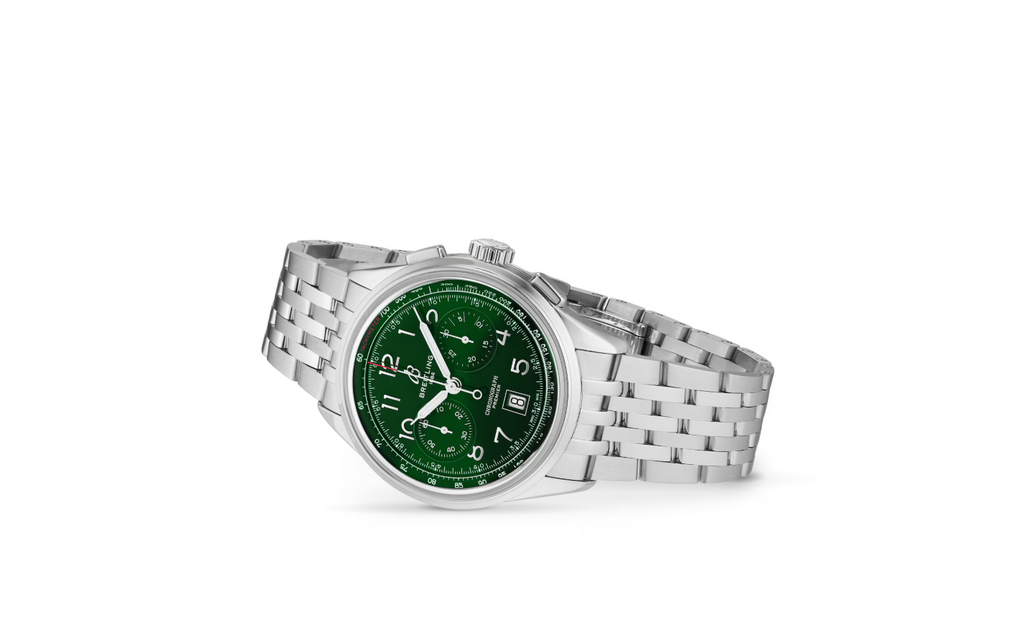 BRT Premier B01 Chronograph 42mm Mens Watch Green Stainless Steel