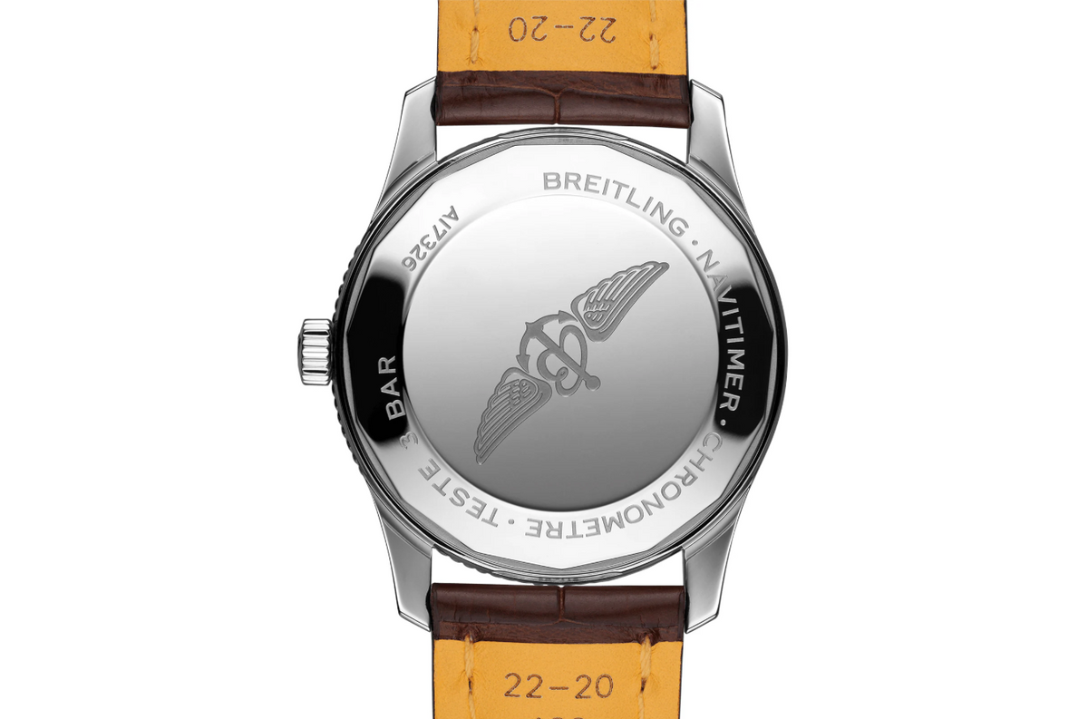 BRT Navitimer Automatic 41 Anthracite Brown Leather Strap Watch