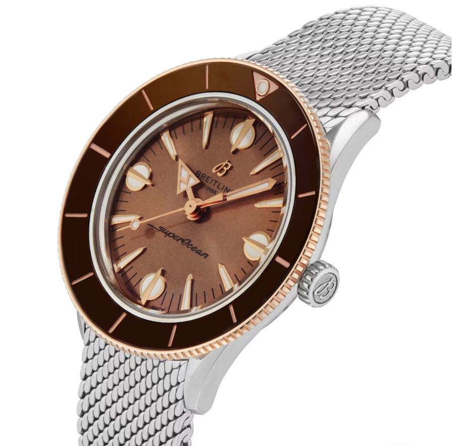 BRT Superocean Heritage '57 Highlands Capsule 38mm Mens Watch Brown 2 Straps