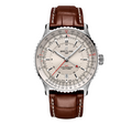 BRT Navitimer Automatic GMT 41mm Mens Watch Silver