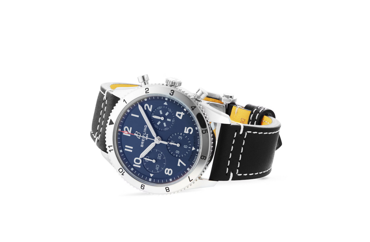 BRT Classic AVI Chronograph 42 Tribute to Vought F4U Corsair Leather Strap Watch