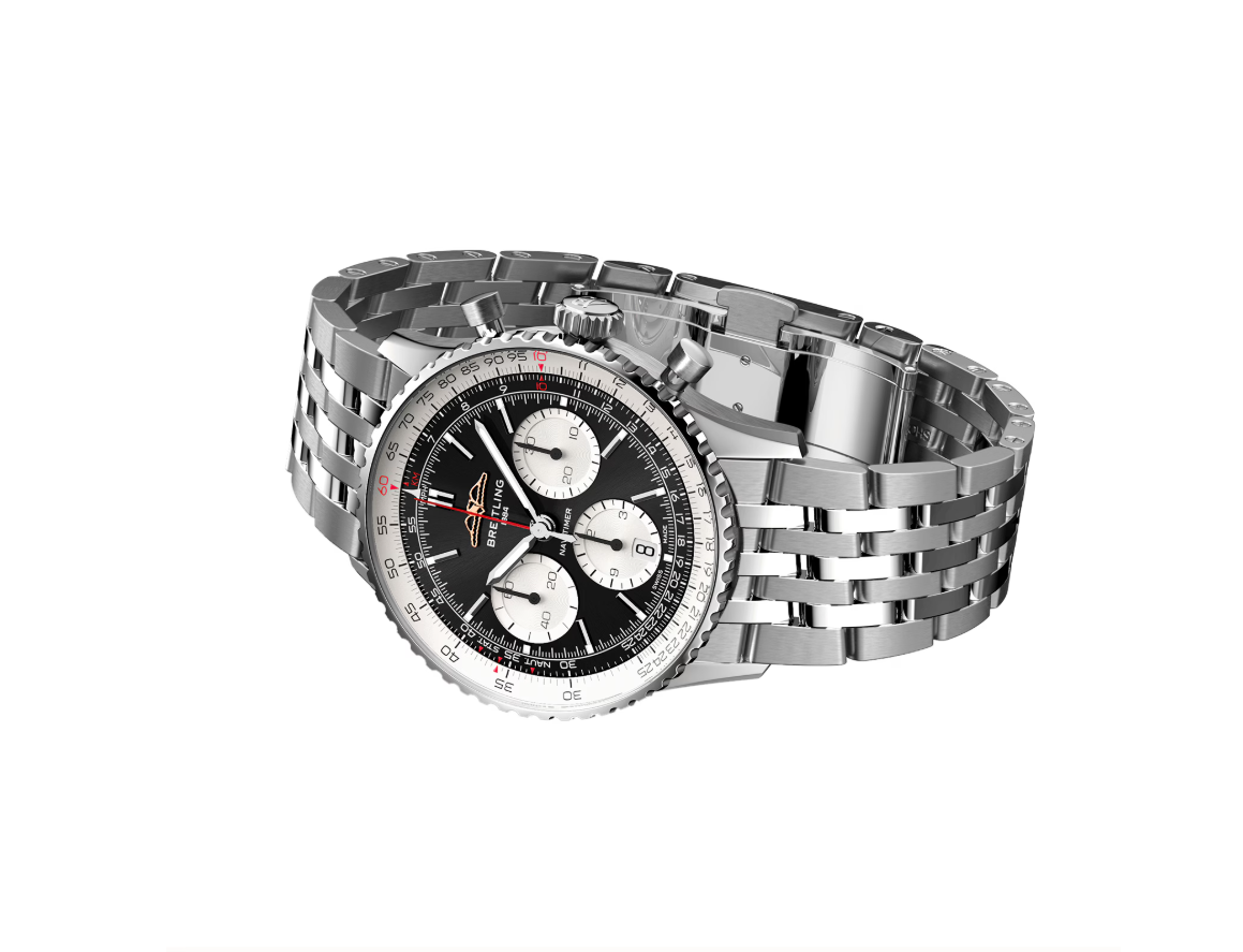 BRT Navitimer B01 Chronograph 41mm Mens Watch Black Stainless Steel