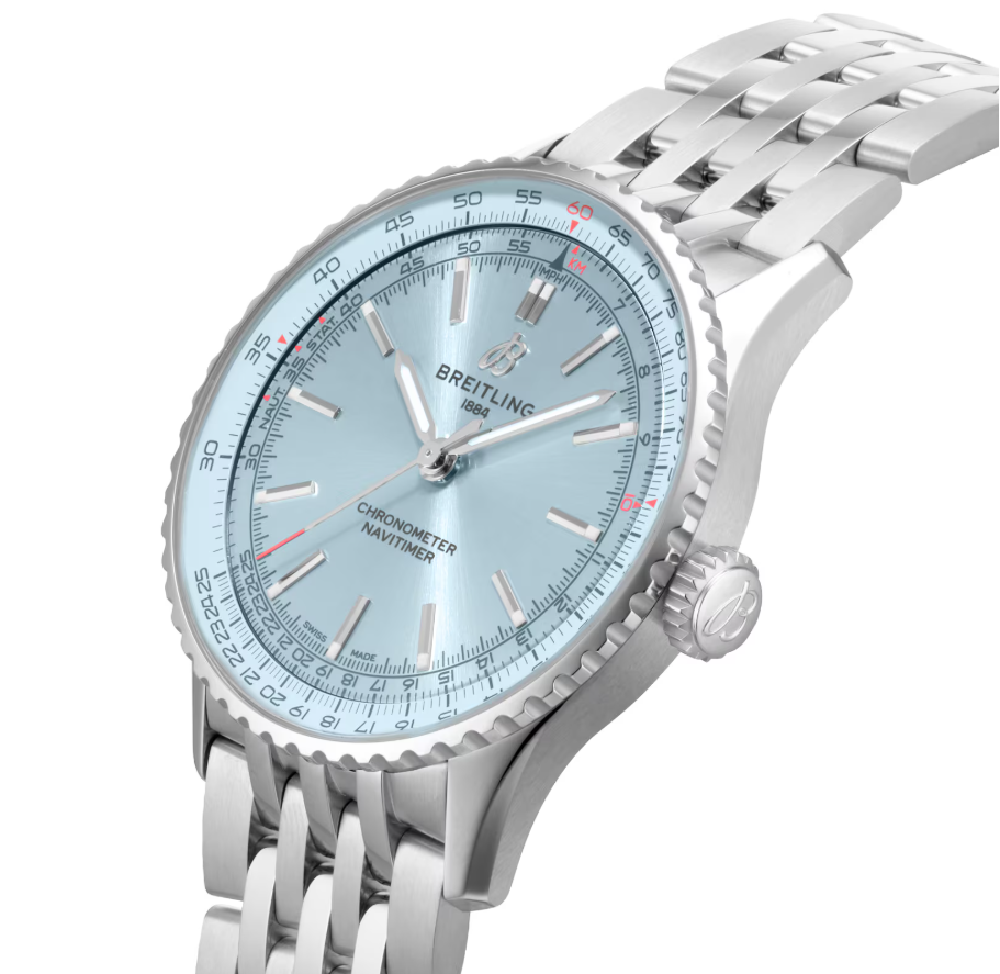 BRT Navitimer Automatic 41mm Mens Watch Light Blue Stainless Steel