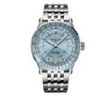 BRT Navitimer Automatic GMT 41mm Mens Watch Light Blue Stainless Steel