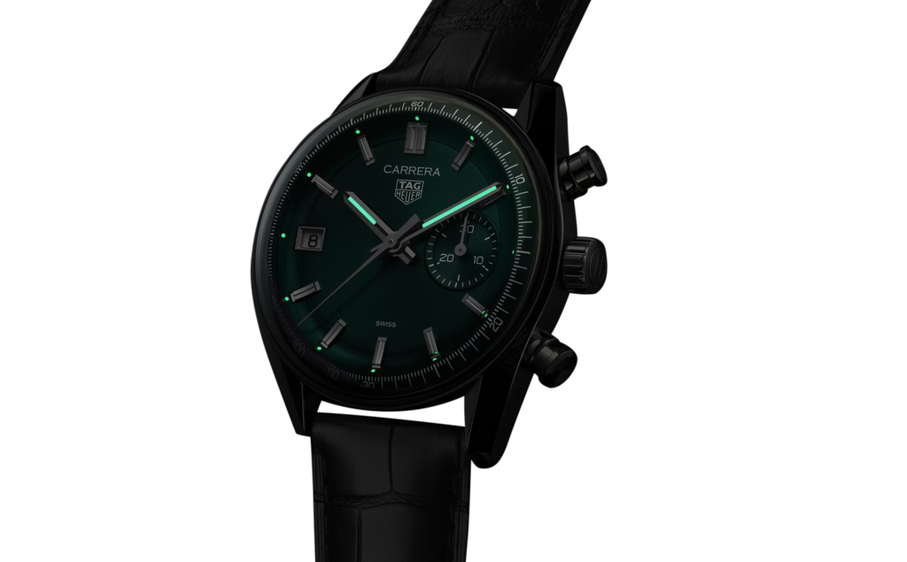 TGHR Carrera Chronograph 39mm Mens Watch Green