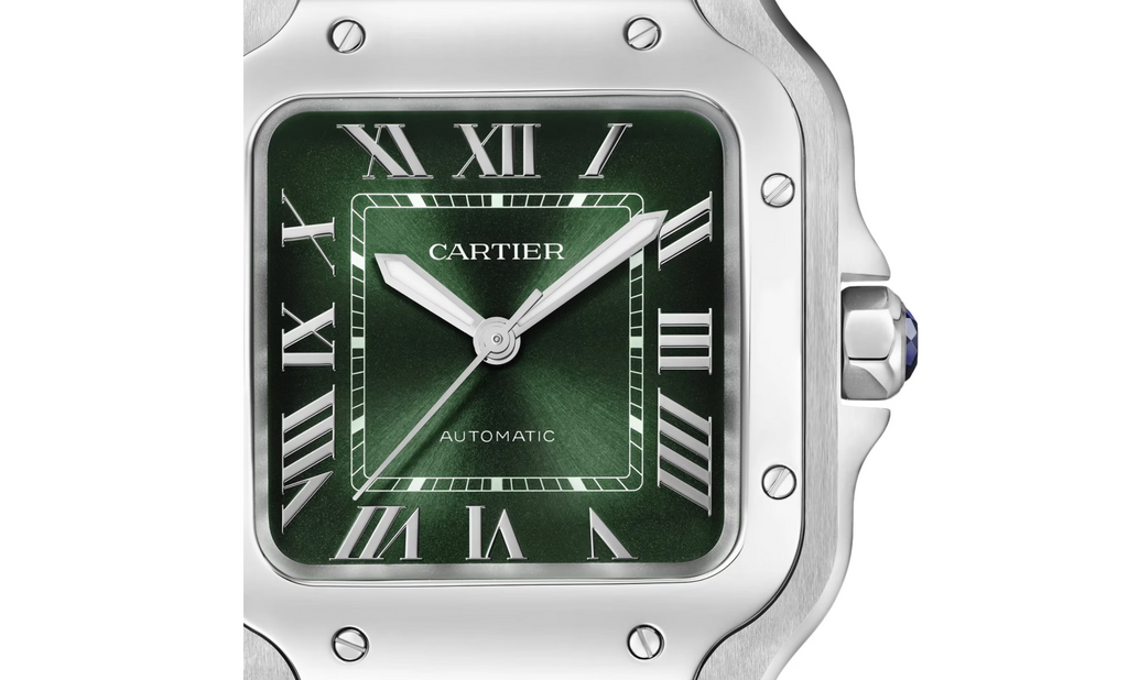 Santos de CRT Watch, Medium Model, Steel, Automatic, Interchangeable Leather Strap