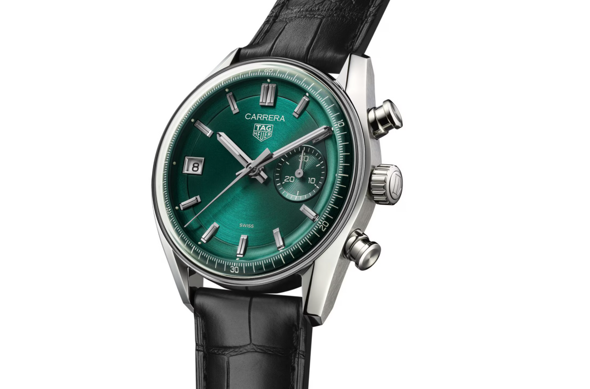 TGHR Carrera Chronograph 39mm Mens Watch Green