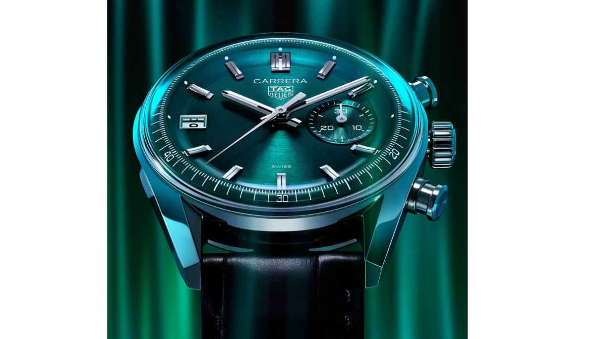 TGHR Carrera Chronograph 39mm Mens Watch Green