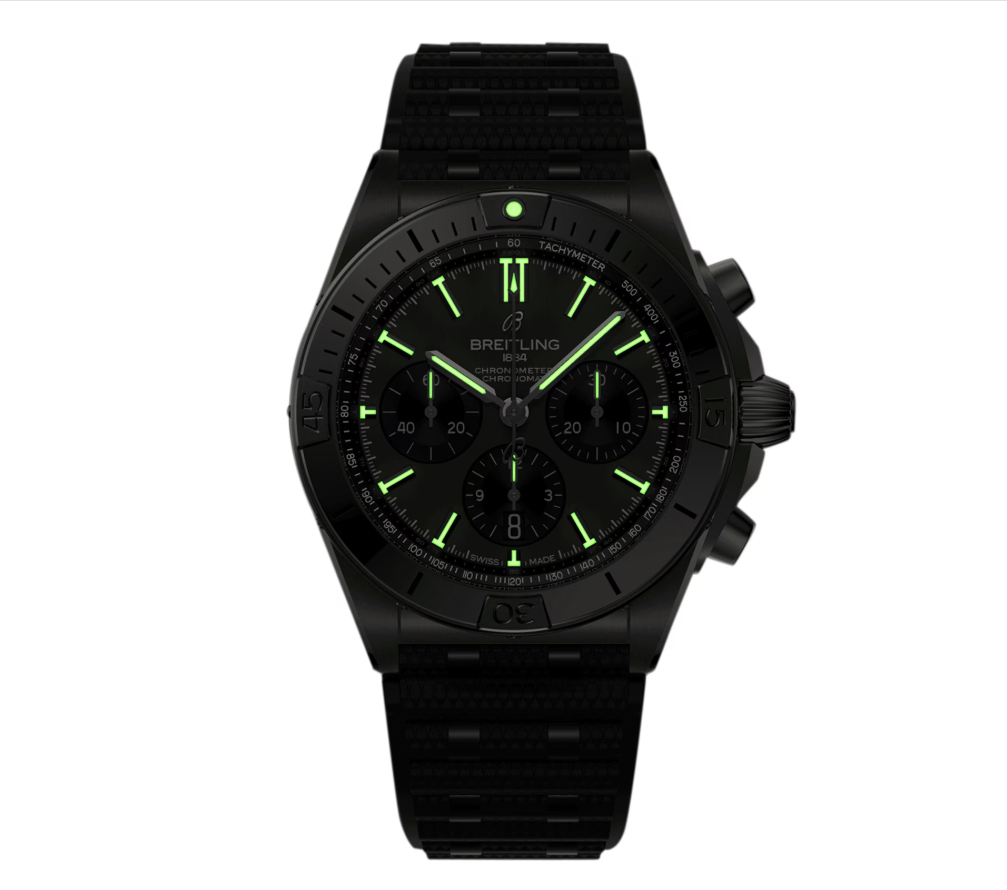 BRT Chronomat B01 42mm Mens Watch Grey Rubber