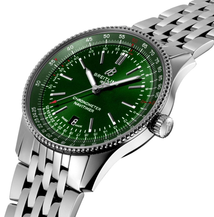 BRT Navitimer 41mm Mens Watch Green