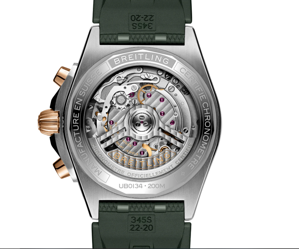 BRT Chronomat B01 Chronograph 42mm Mens Watch Green Rubber