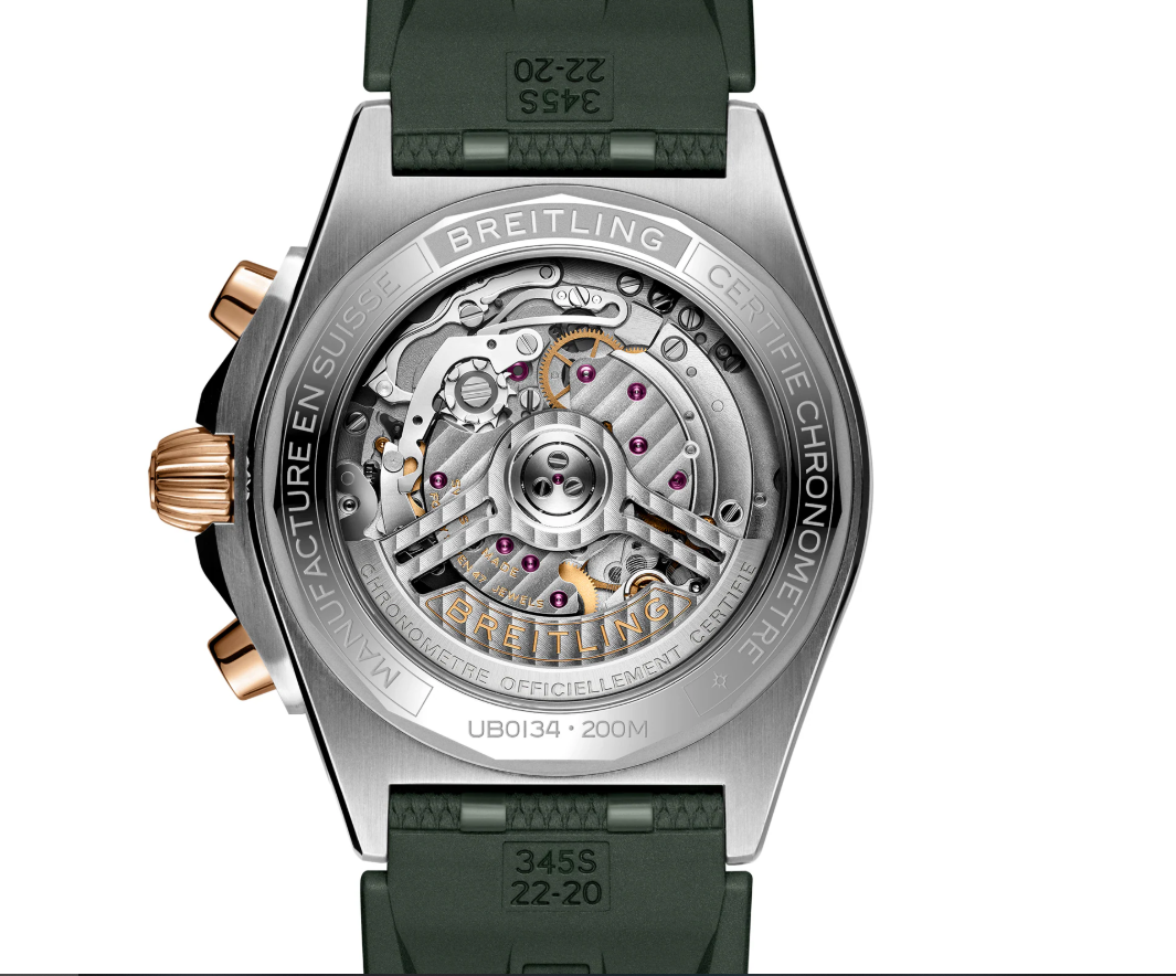 BRT Chronomat B01 Chronograph 42mm Mens Watch Green Rubber