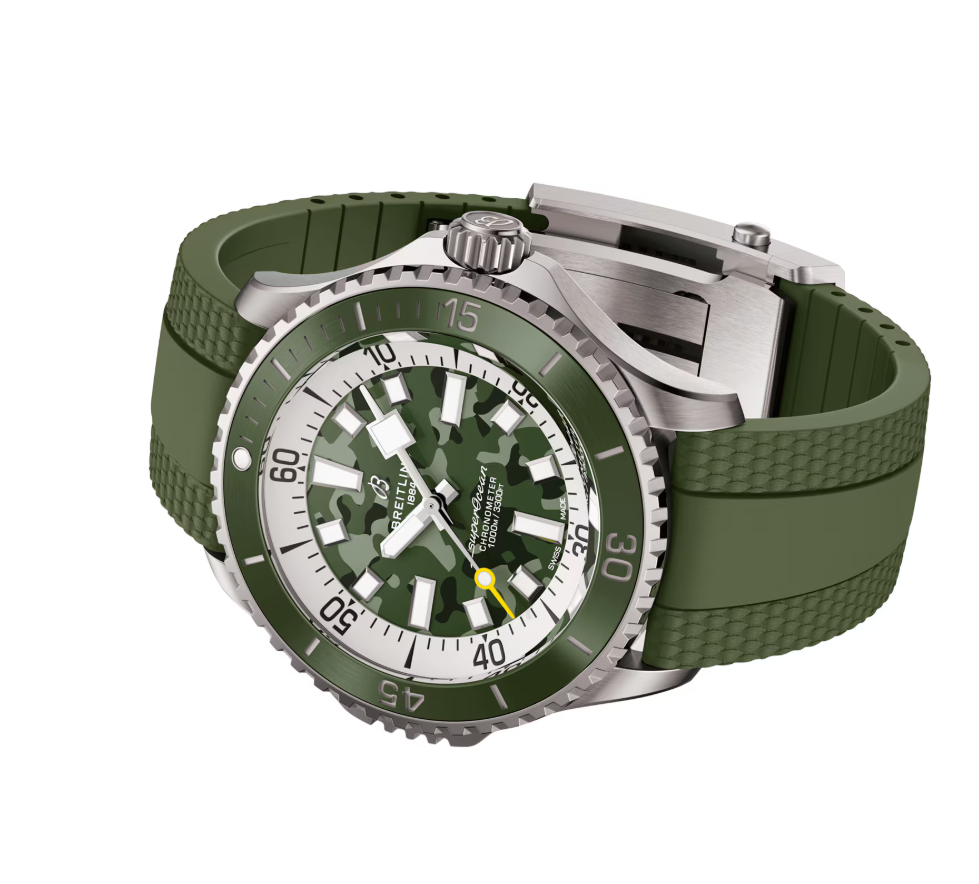BRT Superocean Automatic Super Diver 46mm Mens Watch Green Rubber