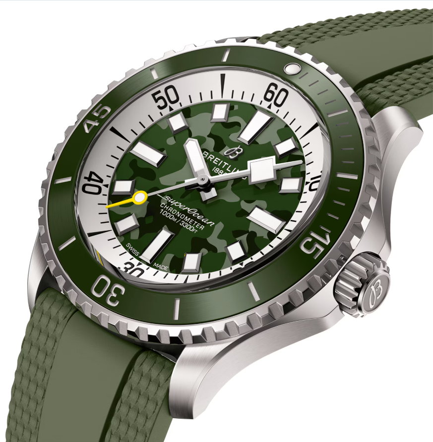 BRT Superocean Automatic Super Diver 46mm Mens Watch Green Rubber