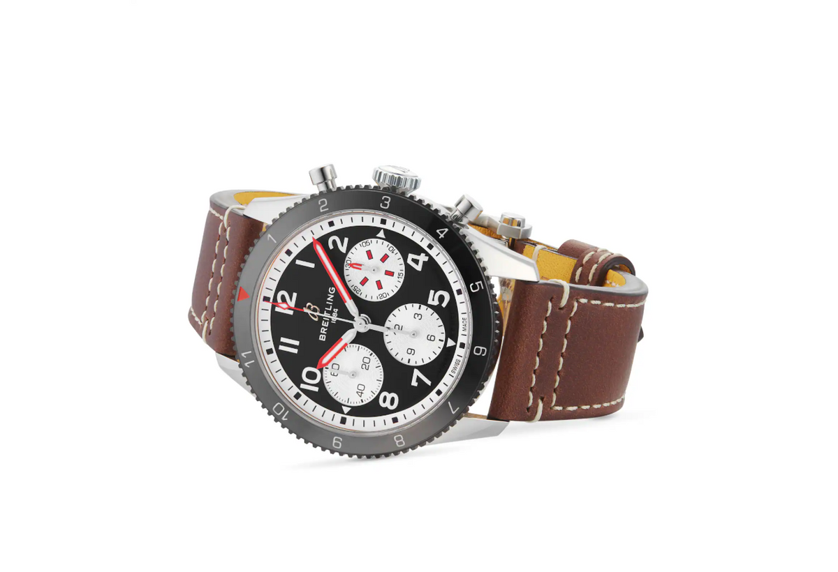 BRT Classic AVI Chronograph 42 Mosquito Leather Strap Watch