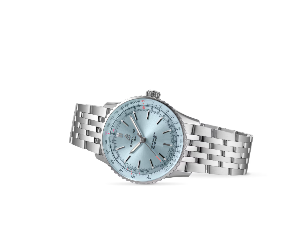 BRT Navitimer Automatic 41mm Mens Watch Light Blue Stainless Steel