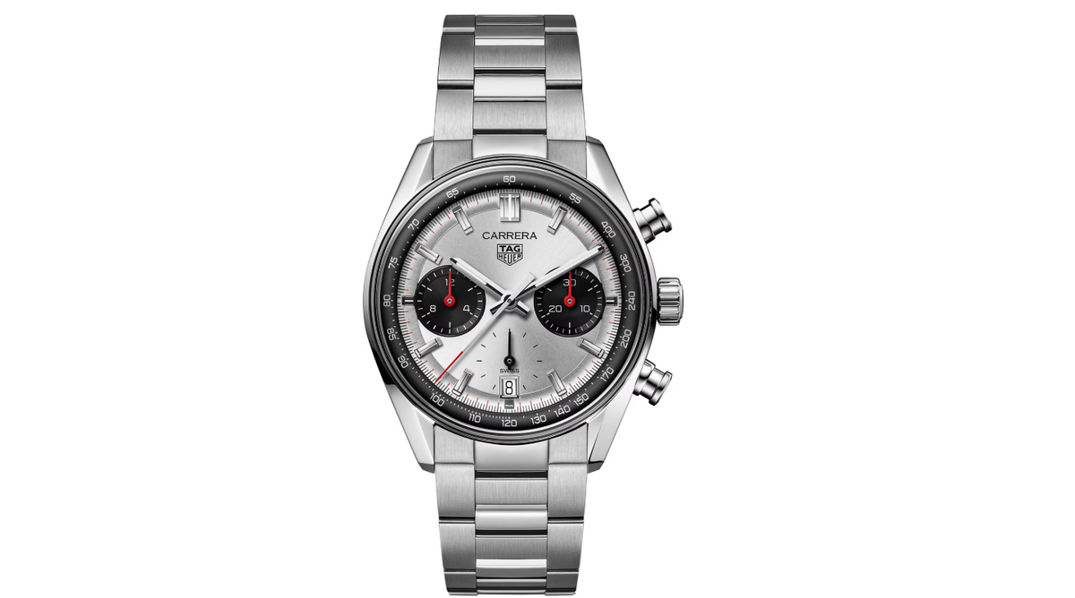 TGHR Carrera Chronograph 39mm Mens Watch Silver
