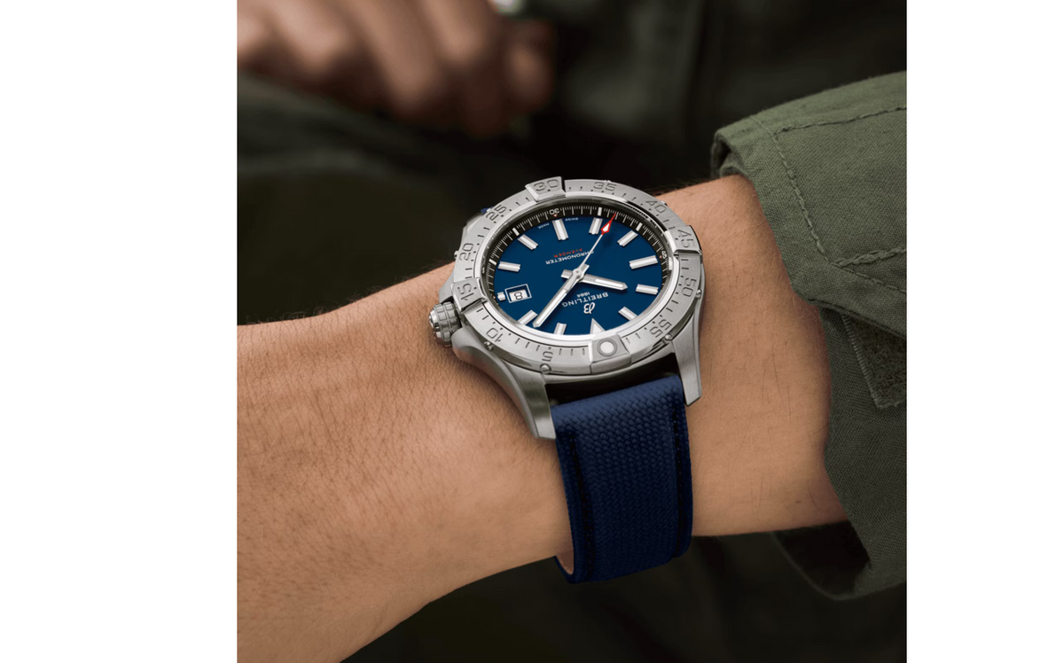 BRT Avenger Automatic 42mm Mens Watch Blue Leather