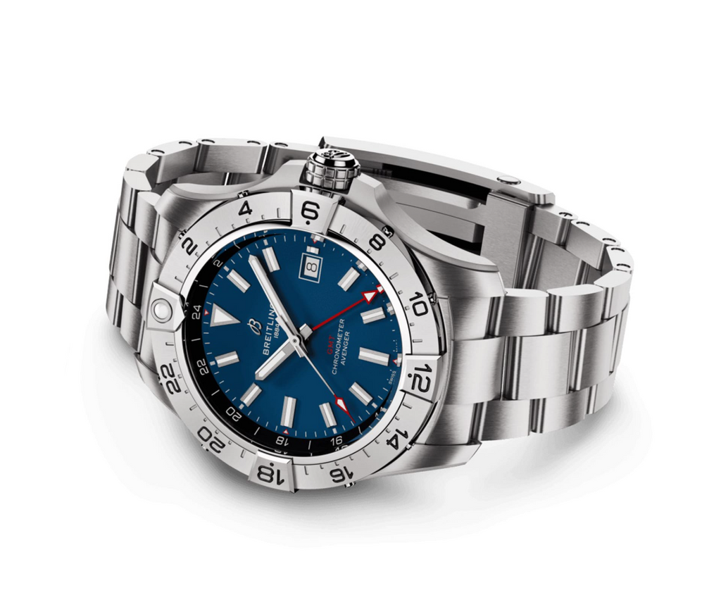 BRT Avenger Automatic GMT 44mm Mens Watch Blue Stainless Steel
